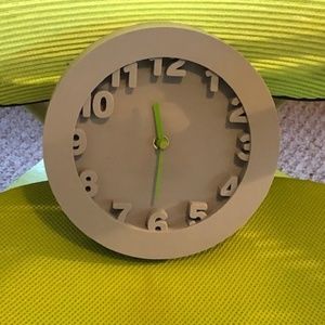 Wall clock for office or home gray & green modern